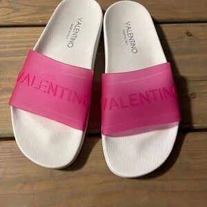 Valentino Women's Pink Slide Sandals